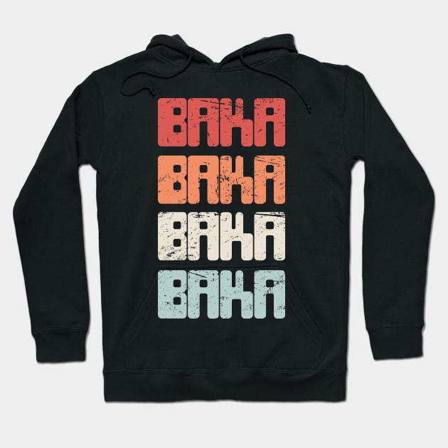 Retro Anime BAKA Hoodie by MeatMan